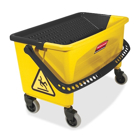 Rubbermaid Commercial Press Wring Bucket, f/18"L Pads, 26.2"x14.5"x16.1", Yellow RCPQ90088YW